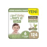 Baby Turco Doğadan Pofuduk 6 Numara XLarge 62'li 2 Adet Bebek Bezi