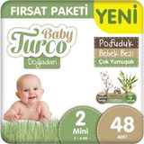 Baby Turco Doğadan Pofuduk No:2 Mini 48 Adet Bebek Bezi