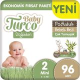Baby Turco Doğadan Pofuduk No:2 Mini 96 Adet Bebek Bezi