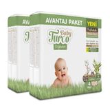 Baby Turco Doğadan Pofuduk No:4 Maxi 200 Adet Bebek Bezi