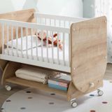 Baby When BW1025 Pratik Kademeli Tekerlekli Beşik Beyaz 60X120