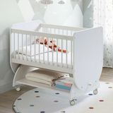 Baby When BW1030 - Sallanır Tekerlekli Sepet Bebek Beşik 50X90 Beyaz - 50 X 90 cm