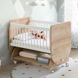 Baby When BW1031 - Sallanır Tekerlekli Sepet Bebek Beşik 50X90 Ahşap - 50 X 90 cm