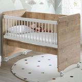 Baby When BW1061 - Pratik Tekerlekli Anne Yanı Bebek Beşik Ahşap 60x120 - 60 X 120 cm