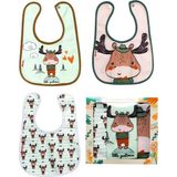 Baby Wings Geyik Baskılı Sıvı Geçirmez Mikrofiber Mama Önlüğü - Standart - Çok Renkli