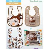Baby Wings Karaca Baskılı Sıvı Geçirmez Mikrofiber Mama Önlüğü - Standart - Çok Renkli