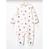 Baby Wings Kız Bebek Fermuarlı Manşetli Mevsimlik Tulum %100 Pamuk - Çok Renkli - 9 Ay