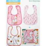 Baby Wings Kuğu Baskılı Sıvı Geçirmez Mama Önlüğü - Standart - Çok Renkli