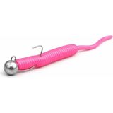 Baby Worm Silikon Yem ve 1.2g Jighead Seti - Tırtıklı Hassas Kuyruk 5cm Ajing/lrf Takımı, Istavrit ve Mırmır Için Yüksek Görünürlüklü Sahte Balık Yemi