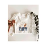 Baby Yazılı Gökkuşağı Uzun Kol Çıtçıtlı Organik Bebek Body 422-LMN