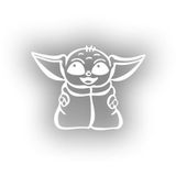 Baby Yoda Araba Stickeri 17X17 Cm Beyaz