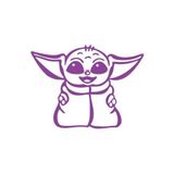 Baby Yoda Araba Stickeri 17X17 Cm Mor