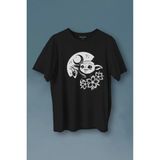 Baby Yoda Star Wars Mandalorian Ay Hilal Silüeti Baskılı Tişört Unisex T-Shirt - Siyah