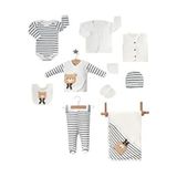 Baby Zuhu 10'lu Sevimli Ayıcıklı Bebek Hastane Çıkış Seti Erkek Çocuklar İçin Temalı - Beyaz - 0 - 2 Ay