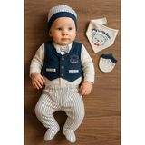 Baby Zuhu Laura Baby Erkek Bebek 5 Li Hastane Çıkışı Seti - Lacivert - Beyaz - 0 - 3 Ay