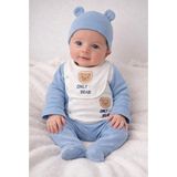Baby Zuhu My Baby Kumsal % 100 Coton 10 Lu Hastane Çıkışı Only Bear 6553 - Mavi - Yenidoğan