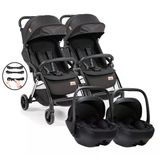Baby2go Tulipa Cabin Travel Otomatik Katlanan Siyah İkiz Bebek Arabası