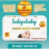 Baby&Baby Baby Baby Bebek Bakım Örtüsü 60x60 cm Alt Açma Bezi 30 lu