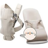 Babybjörn 2'li Set Pastel Oyuncaklı Ana Kucağı & Kanguru Mini 3D Jersey Açık Bej