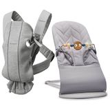 Babybjorn BB060246STM Bliss Petal Cotton Oyuncaklı ve Kanguru Mini 3D Cotton Jerse / Light Grey Ana Kucağı