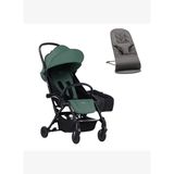 BabyBjörn Bliss Ana Kucağı Petal Woven Anthracite & Bumprider Connect³ Black-Olive Bebek Arabası - Yan Düzenleyici Çanta