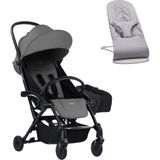 Babybjörn Bliss Ana Kucağı Petal Woven Grey & Bumprider Connect³ Bebek Arabası Black-Grey & Yan Düzenleyici Çanta