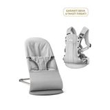 Babybjörn Bliss Ana Kucağı Woven Melange Light Grey 0-13 Kg Ana Kucağı Ve Harmony Mesh Silver 0-15 Kg Kanguru - Gri