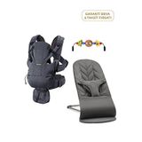 Babybjörn Bliss Petal Woven Oyuncaklı 0-13 Kg Ana Kucağı Ve Move 3d Mesh Anthracite Kanguru 2'li Set - Antrasit