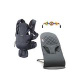 Babybjörn Bliss Woven 0-13 Kg Ana Kucağı Ve Move Mesh Anthracite Kanguru Oyuncaklı 2'li Set