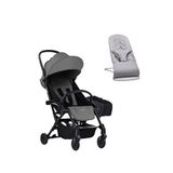 Babybjörn Bumprider Connect³ Bebek Arabası Black-grey + Bliss Petal Woven Grey Ana Kucağı Ve Yan Düzenleyici Çanta - Gri