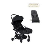 Babybjörn Bumprider Connect³ Black-black Bebek Arabası + Bliss Woven Black Ana Kucağı Ve Yan Düzenleyici Çanta - Siyah