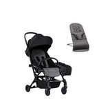 Babybjörn Bumprider Connect³ Black-grey Melange Bebek Arabası + Yan Düzenleyici Çanta Ve Bliss Petal Woven Anthracite Ana Kucağı - Gri