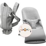 Babybjörn Kanguru Mini ve Balance Bliss Ana Kucağı Cotton 3D Jersey Oyuncaklı / Light grey - Açık Gri
