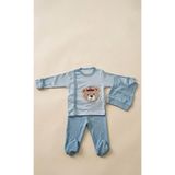 Babycan Hastane Çıkışı Çizgili Erkek Bebek Patikli Takım - Desenli - 0 - 3 Ay