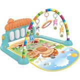 Babycim Piyanolu Mantar Desenli Bebek Oyun Halısı – Hayvan Figürlü - Yeşil - 50 x 70 cm
