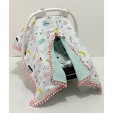 Babycity Pamuk Müslin Çok Amaçlı Çift Katlı Müslin Puset Örtüsü ve Minderi - 0 - 13 kg - Açık Pembe