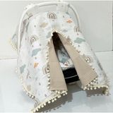 Babycity Pamuk Müslin Çok Amaçlı Çift Katlı Müslin Puset Örtüsü ve Minderi - 0 - 13 kg - Bej