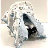 Babycity Pamuk Müslin Çok Amaçlı Çift Katlı Müslin Puset Örtüsü ve Minderi - 0 - 13 kg - Bordo