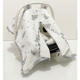Babycity Pamuk Müslin Çok Amaçlı Çift Katlı Müslin Puset Örtüsü ve Minderi - 0 - 13 kg - Fuşya
