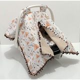 Babycity Pamuk Müslin Çok Amaçlı Çift Katlı Müslin Puset Örtüsü ve Minderi - 0 - 13 kg - Haki