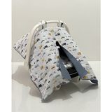 Babycity Pamuk Müslin Çok Amaçlı Çift Katlı Müslin Puset Örtüsü ve Minderi - 0 - 13 kg - Mavi