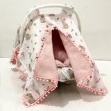 Babycity Pamuk Müslin Çok Amaçlı Çift Katlı Müslin Puset Örtüsü ve Minderi - 0 - 13 kg - Mint