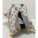 Babycity Pamuk Müslin Çok Amaçlı Çift Katlı Müslin Puset Örtüsü ve Minderi - 0 - 13 kg - Somon