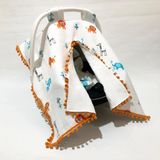Babycity Pamuk Müslin Çok Amaçlı Çift Katlı Müslin Puset Örtüsü ve Minderi - 0 - 13 kg - Turuncu