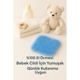 Babycitytr %100 El Örmesi Bebek Banyo Lifi Yumuşak Dokulu Hassas Ciltler İçin Uygun (MAVİ)