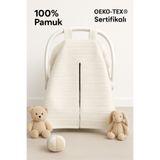 Babycitytr %100 Pamuk Çok Amaçlı Örgü Pike Puset Örtüsü ve Minderi (2'li Set)