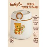 Babyco Sevimli Ayıcık Tasarımlı Bebek Yemek Termosu – Sızdırmaz, Kaşıklı, 530 Ml (6 Ay+)