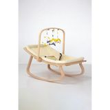 Babycom Ana Kucağı Bej - Ergonomik Yapı ile Oyuncaklı Sarı Zikzak Tasarım Ahşap Malzeme
