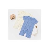 BabyCosy Bebek 2'li Kısa Kollu Tulum, %50 Modal Kumaş - %50 Organik Pamuk, Bebek Ve Yenidoğan Serisi - Csym11