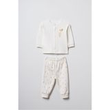BabyCosy Organic Wear %100 Organik Pamuk,2’li Bebek Pijama Takımı,Ayıcıklı Balon Nakışlı,Bebek ve Yenidoğan Serisi